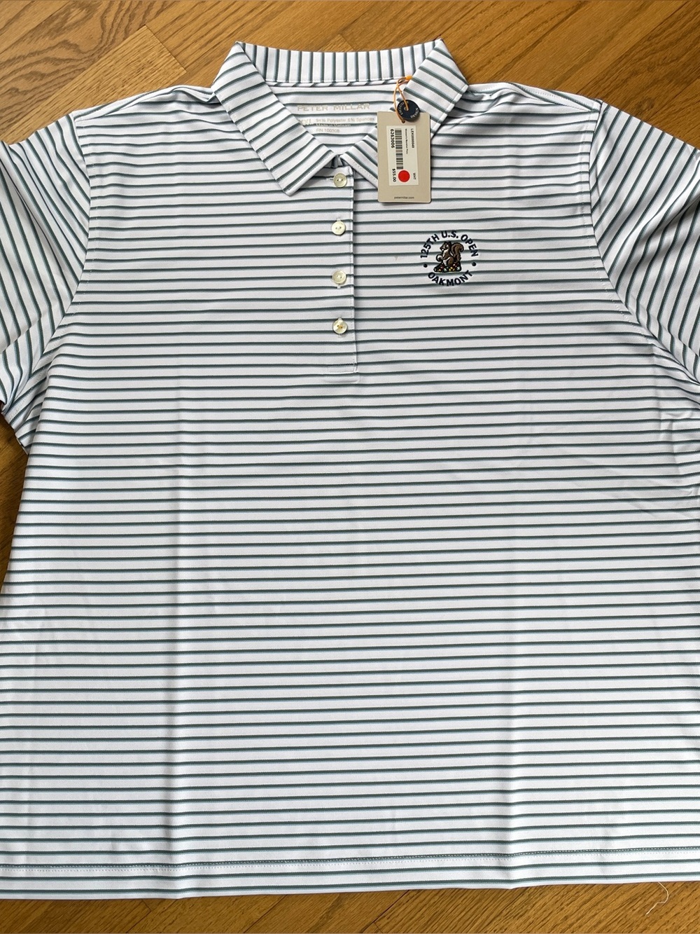 NWT Peter Millar 125th US Open Oakmont Women's Marshal Polo Shirt XXL Striped